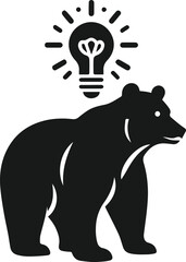 Black bear vector silhouette