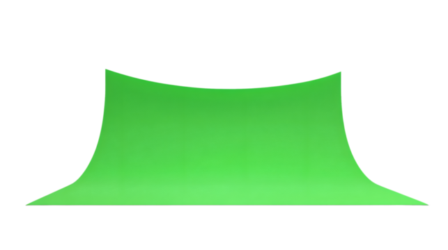 Professional Green Screen Backdrop on White or Transparent Background for Chroma Keying Applications