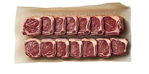 Photo of Raw Meat Slabs with Brown Paper on Transparent Background