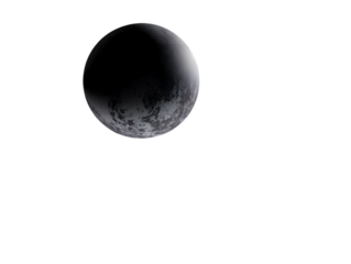 Realistic 3D Render Of A Black Sphere Planet Floating In Space On A Transparent Background
