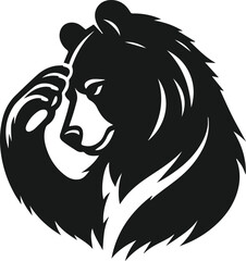 Black bear vector silhouette