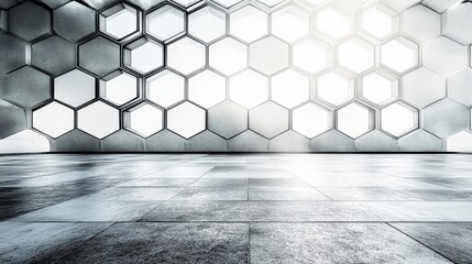 Modern Geometric Hexagonal Wall Interior