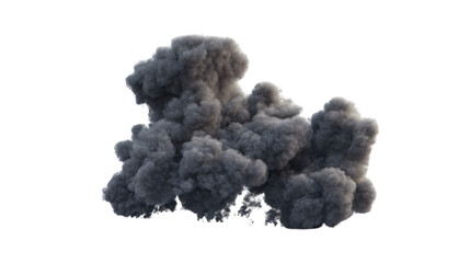 Ethereal Black Smoke Cloud on White Background for Graphic Design Projects