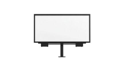 Professional Blank Advertising Billboard Mockup Isolated on White Background