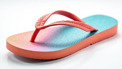 Close-up view of a flip-flop against white backdrop , texture, summer, travel