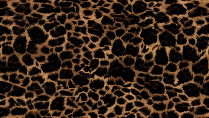 Obraz premium leopard texture, dark brown background, bright jaguar print, hairy background, fur, fluffy skin, stylish design for clothes