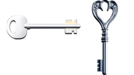 Two Decorative Keys Isolated On Transparent Background Illustration