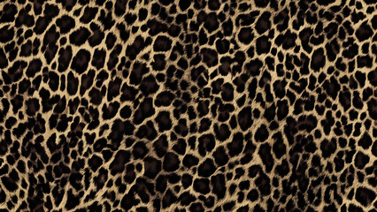 leopard texture, dark brown background, bright jaguar print, hairy background, fur, fluffy skin, stylish design for clothes