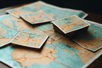 Naklejka premium detailed local area maps with emergency routes marked,