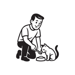 feeding the cat
