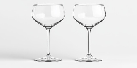 Elegantly Crafted Champagne Coupes Sophisticated Setting Glassware Minimalist Environment Close-Up View High Fidelity Design