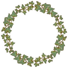 ツタの葉でできたリース　円形