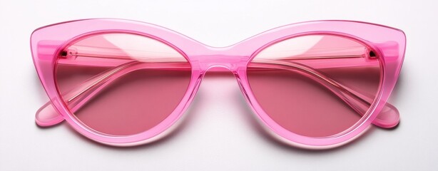 Pink cat-eye sunglasses with a thin gold bridge and pink lenses