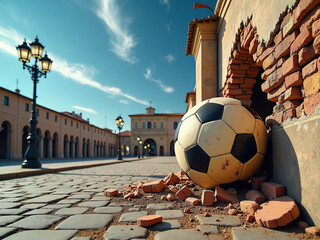 soccer ball in the street