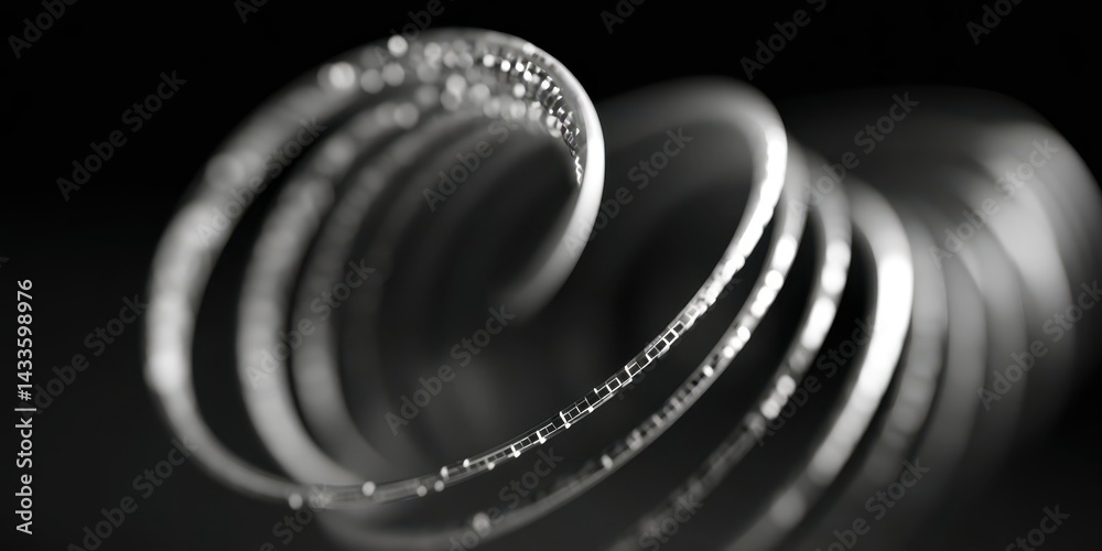 Poster A spiral shape with a black and white color scheme