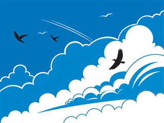 birds in the sky vector