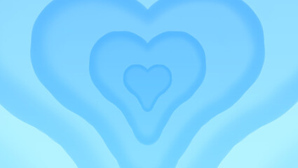 Blue pattern of overlapping watercolor hearts