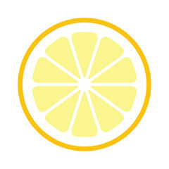 Minimalistic lemon wedge icon in flat design