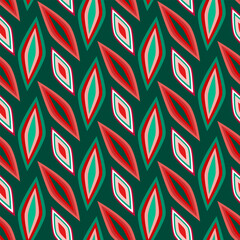 Retro Geometric Diamond Shapes Seamless Vector Pattern