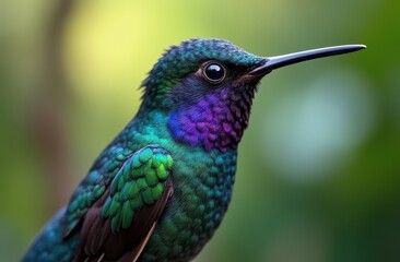 Obraz premium portrait of a hummingbird, showcasing its stunning features with exquisite detail