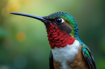 Obraz premium portrait of a hummingbird, showcasing its stunning features with exquisite detail