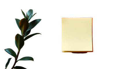 Sticky note mockup, rustic wooden background, minimalist office template