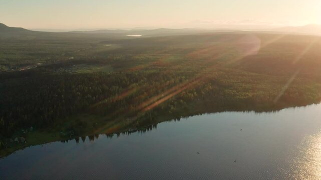 Southern Urals, Zyuratkul National Park: Zyuratkul Lake. Aerial view.