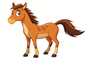 horse cartoon vector illustration on white.