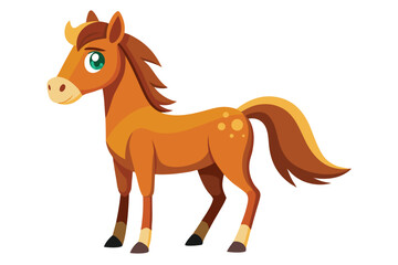 horse cartoon vector illustration on white.