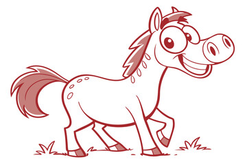 horse cartoon vector illustration on white.
