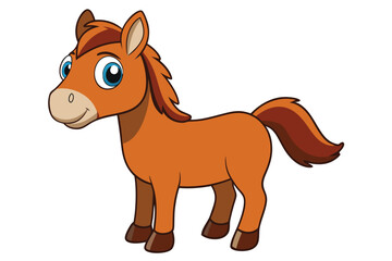 horse cartoon vector illustration on white.