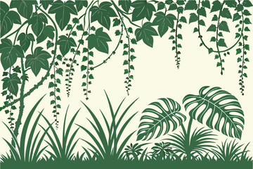 87 Lush green vine wall, dense foliage, cascading leaves, tropical plant texture, hanging garden, natural background, botanical wallpaper, vertical garden, organic pattern, rich verdant hues, string o