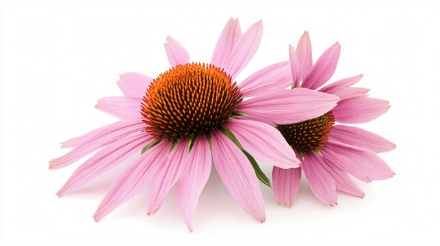 Echinacea Flowers Isolated on White Background for Herbal Medicine and Natural Remedies