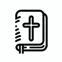 Obraz premium Bible with Cross Illustration on a Simple Background 