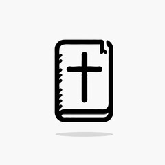 Obraz premium Bible with Cross Icon in Simple Style 