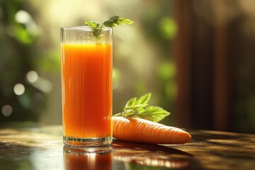 Carrot juice in glass
