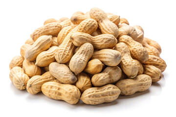 Obraz premium Organic Peanuts on White Background Ideal for Health & Food Content.