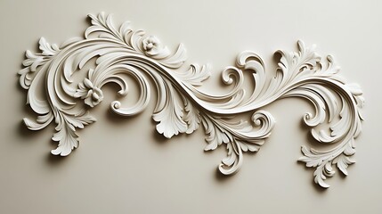 Elegant White Ornate Design.