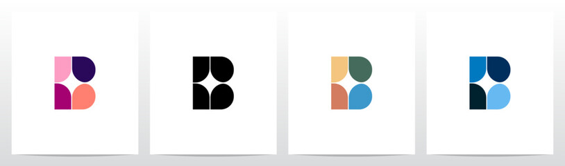 Star Spark Light Negative Space Mosaic Letter Logo Design B © recehan