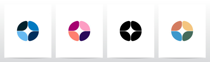 Star Spark Light Negative Space Mosaic Letter Logo Design O