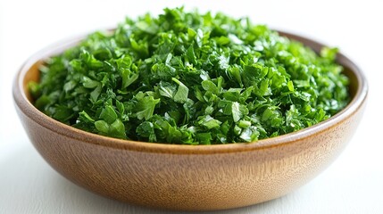 Freshly chopped parsley in a bowl
