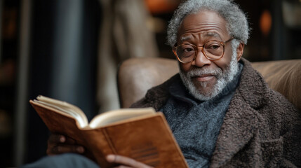 Grandfather checking savings and pension via accessible tablet banking app