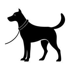 Black Dog icon vector silhouette on transparent background