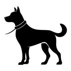 Black Dog icon vector silhouette on transparent background