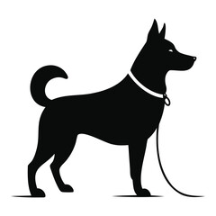 Black Dog icon vector silhouette on transparent background