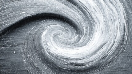 Abstract swirling vortex of white and gray, textured background. Dynamic motion graphic, digital art.