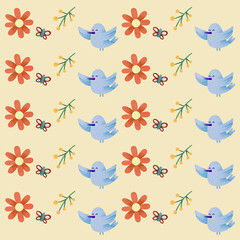 Yellow Kids Print Seamless Design