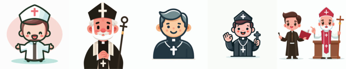 vector of a priest.