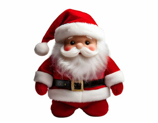 Obraz premium Santa Claus Statue: A charming studio shot of a jovial Santa Claus figurine in a cozy red suit and cap, evoking the spirit of Christmas and holiday cheer.