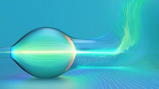 Light shuttles through flowing lines, and energy converges.